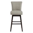 Circle 55 Abbey Stone 30-in H Bar height Upholstered Swivel Wood Bar Stool 2 -Pack