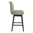 Circle 55 Abbey Stone 30-in H Bar height Upholstered Swivel Wood Bar Stool 2 -Pack