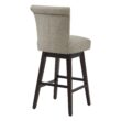 Circle 55 Abbey Stone 30-in H Bar height Upholstered Swivel Wood Bar Stool 2 -Pack