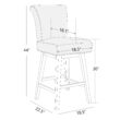 Circle 55 Abbey Stone 30-in H Bar height Upholstered Swivel Wood Bar Stool 2 -Pack