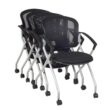 Regency Set of 4 Cadence Nesting Black Contemporary Polypropylene Desk Chair