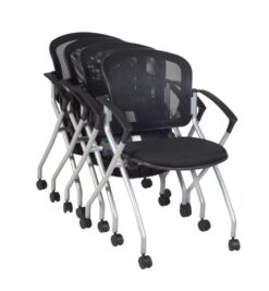 Regency Set of 4 Cadence Nesting Black Contemporary Polypropylene Desk Chair
