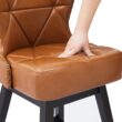 LUE BONA Whiskey Brown 26.0-in H Counter height Upholstered Swivel Wood Bar Stool 2 -Pack