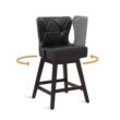 LUE BONA Black 26.0-in H Counter height Upholstered Swivel Wood Bar Stool 2 -Pack