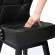 LUE BONA Black 26.0-in H Counter height Upholstered Swivel Wood Bar Stool 2 -Pack