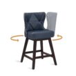 LUE BONA Navy Blue 26.0-in H Counter height Upholstered Swivel Wood Bar Stool 2 -Pack