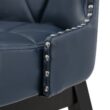 LUE BONA Navy Blue 26.0-in H Counter height Upholstered Swivel Wood Bar Stool 2 -Pack