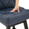 LUE BONA Navy Blue 26.0-in H Counter height Upholstered Swivel Wood Bar Stool 2 -Pack