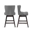 LUE BONA Dark Gray 26.0-in H Counter height Upholstered Swivel Wood Bar Stool 2 -Pack
