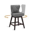 LUE BONA Dark Gray 26.0-in H Counter height Upholstered Swivel Wood Bar Stool 2 -Pack