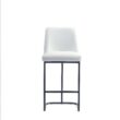 Manhattan Comfort White 26.37-in H Counter height Upholstered Metal Bar Stool