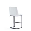Manhattan Comfort White 26.37-in H Counter height Upholstered Metal Bar Stool