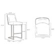Manhattan Comfort Light Grey 26.37-in H Counter height Upholstered Metal Bar Stool