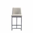 Manhattan Comfort Light Grey 26.37-in H Counter height Upholstered Metal Bar Stool