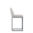 Manhattan Comfort Light Grey 26.37-in H Counter height Upholstered Metal Bar Stool