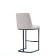 Manhattan Comfort Light Grey 26.37-in H Counter height Upholstered Metal Bar Stool