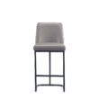 Manhattan Comfort Grey 26.37-in H Counter height Upholstered Metal Bar Stool
