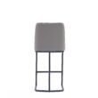 Manhattan Comfort Grey 26.37-in H Counter height Upholstered Metal Bar Stool
