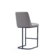 Manhattan Comfort Grey 26.37-in H Counter height Upholstered Metal Bar Stool