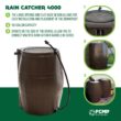 FCMP Outdoor 50-Gallon Brown Plastic Rain Barrel Spigot