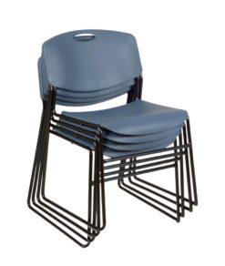 Regency Zeng Stacking Blue Contemporary Ergonomic Plastic Desk Chair