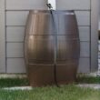 FCMP Outdoor 50-Gallon Brown Plastic Rain Barrel Spigot