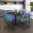 Regency Zeng Stacking Blue Contemporary Ergonomic Plastic Desk Chair