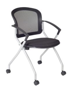 Regency Cadence Nesting Black Contemporary Polypropylene Desk Chair