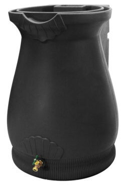 Good Ideas 65-Gallon Black Plastic Rain Barrel Spigot