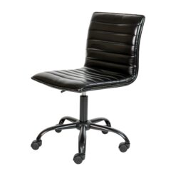 Flash Furniture Alan Black Vinyl/Black Frame Contemporary Adjustable Height Swivel Vinyl Desk Chair