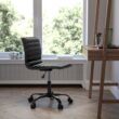 Flash Furniture Alan Black Vinyl/Black Frame Contemporary Adjustable Height Swivel Vinyl Desk Chair