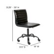 Flash Furniture Alan Black Vinyl/Black Frame Contemporary Adjustable Height Swivel Vinyl Desk Chair