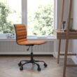 Flash Furniture Alan Brown Vinyl/Black Frame Contemporary Adjustable Height Swivel Vinyl Desk Chair