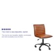 Flash Furniture Alan Brown Vinyl/Black Frame Contemporary Adjustable Height Swivel Vinyl Desk Chair