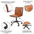 Flash Furniture Alan Brown Vinyl/Black Frame Contemporary Adjustable Height Swivel Vinyl Desk Chair