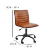 Flash Furniture Alan Brown Vinyl/Black Frame Contemporary Adjustable Height Swivel Vinyl Desk Chair