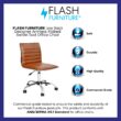 Flash Furniture Alan Brown Vinyl/Chrome Frame Contemporary Adjustable Height Swivel Vinyl Desk Chair