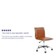 Flash Furniture Alan Brown Vinyl/Chrome Frame Contemporary Adjustable Height Swivel Vinyl Desk Chair
