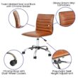 Flash Furniture Alan Brown Vinyl/Chrome Frame Contemporary Adjustable Height Swivel Vinyl Desk Chair