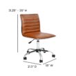 Flash Furniture Alan Brown Vinyl/Chrome Frame Contemporary Adjustable Height Swivel Vinyl Desk Chair