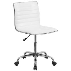 Flash Furniture Alan White Vinyl/Chrome Frame Contemporary Adjustable Height Swivel Vinyl Task Chair