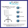 Flash Furniture Alan White Vinyl/Chrome Frame Contemporary Adjustable Height Swivel Vinyl Task Chair