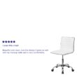 Flash Furniture Alan White Vinyl/Chrome Frame Contemporary Adjustable Height Swivel Vinyl Task Chair