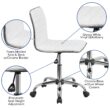Flash Furniture Alan White Vinyl/Chrome Frame Contemporary Adjustable Height Swivel Vinyl Task Chair