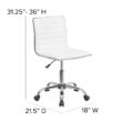 Flash Furniture Alan White Vinyl/Chrome Frame Contemporary Adjustable Height Swivel Vinyl Task Chair