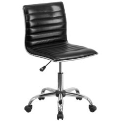 Flash Furniture Alan Black Vinyl/Chrome Frame Contemporary Adjustable Height Swivel Vinyl Task Chair