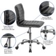 Flash Furniture Alan Black Vinyl/Chrome Frame Contemporary Adjustable Height Swivel Vinyl Task Chair
