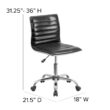 Flash Furniture Alan Black Vinyl/Chrome Frame Contemporary Adjustable Height Swivel Vinyl Task Chair