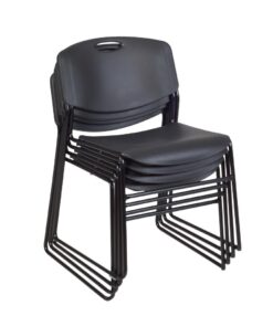 Regency Zeng Stacking Black Contemporary Ergonomic Plastic Desk Chair