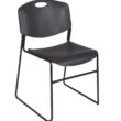 Regency Zeng Stacking Black Contemporary Ergonomic Plastic Desk Chair